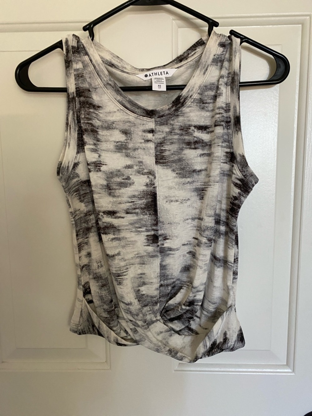 Athleta Black & White Twist-Front Sleeveless Tank